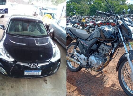 Veloster e moto são opções em lotes do leilão do Detran MS (Foto: Divulgação)