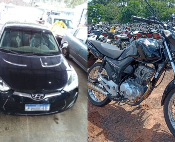 Veloster e moto são opções em lotes do leilão do Detran MS (Foto: Divulgação)