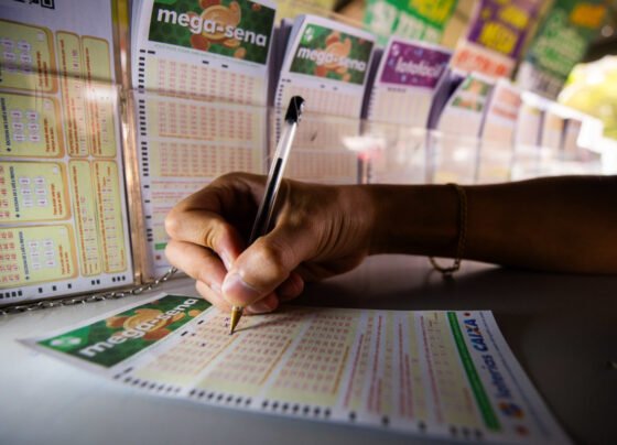 Imagem colorida de volantes de loterias da Caixa sorteio - Metrópoles