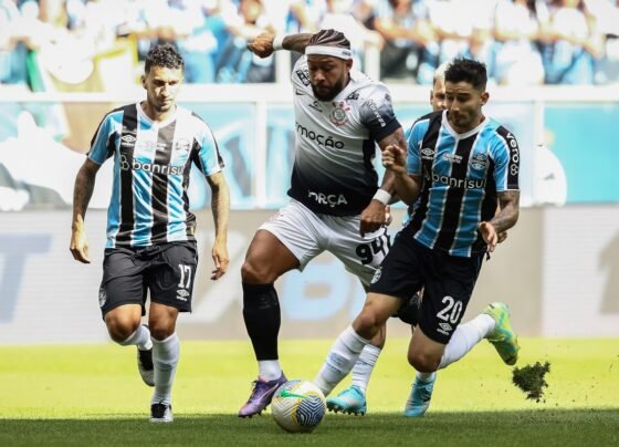 Imagem colorida da partida entre Corinthians x Grêmio