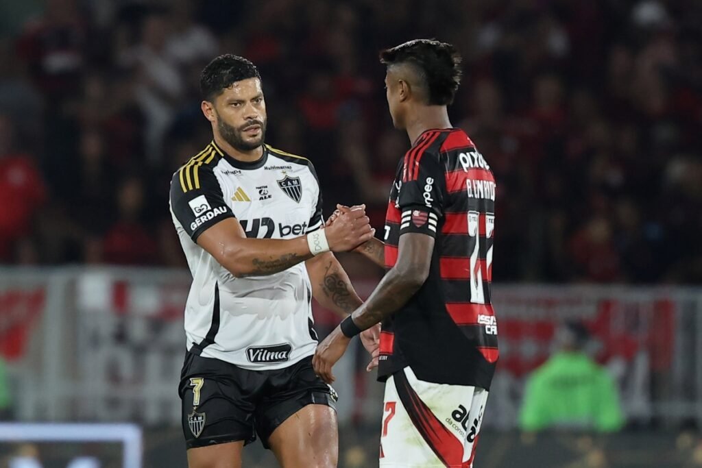 Imagem colorida do confronto entre Flamengo x Atlético - MG