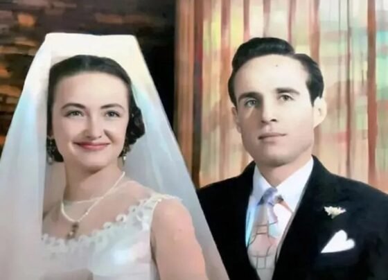 Graciela Fernández em seu casamento com Roberto Bolaños