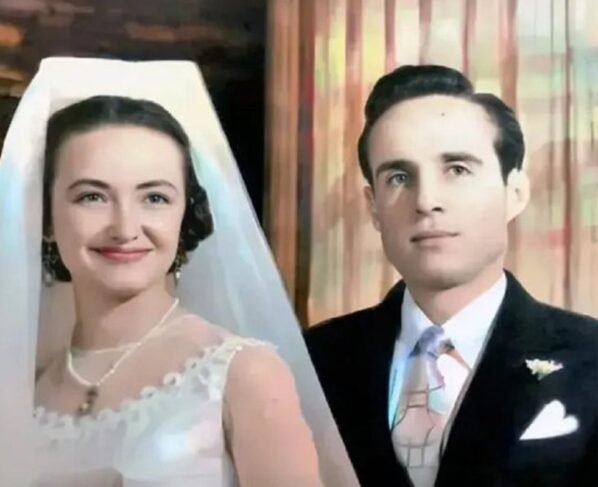 Graciela Fernández em seu casamento com Roberto Bolaños