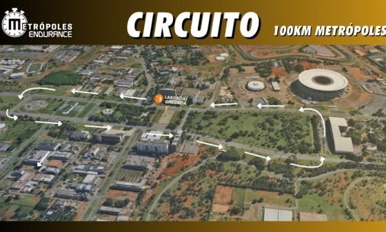 Foto colorida do mapa da prova 100 KM Metrópoles - Metrópoles