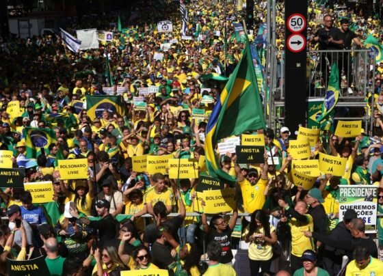 São Paulo (SP), 03/08/2025 Vídeo geral do ato "Reaja Brasil", organizado pelo Pastor Silas Malafaia, na Avenida Paulista em São Paulo, neste Domingo, 03 de Agosto de 2025. Sem a presença de Jair Bolsonaro (PL), por determinação de medidas cautelares do STF