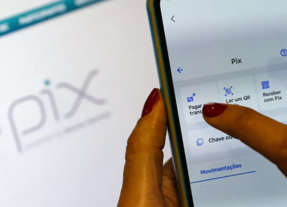 Ilustração da seção Pix em um app bancário