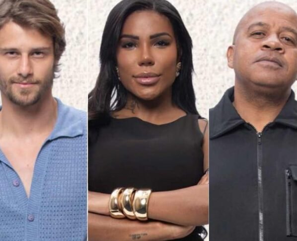 Montagem de fotos com os peões que estão na Roça de A Fazenda 17: Matheus, Carol e Toninho - Metrópoles