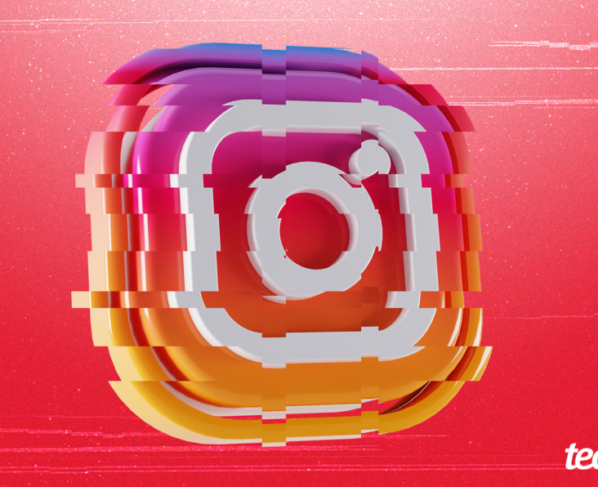 Ilustração mostrando o logotipo do Instagram trêmulo