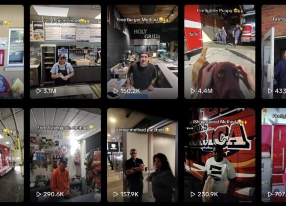 Imagem mostra várias capturas de tela de vídeos virais feitos com smart glasses