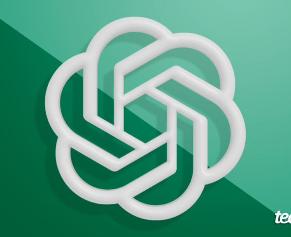 Arte com o logotipo do ChatGPT da OpenAI em um fundo de cor verde. Na parte inferior direita, o logo do "tecnoblog" é visível.