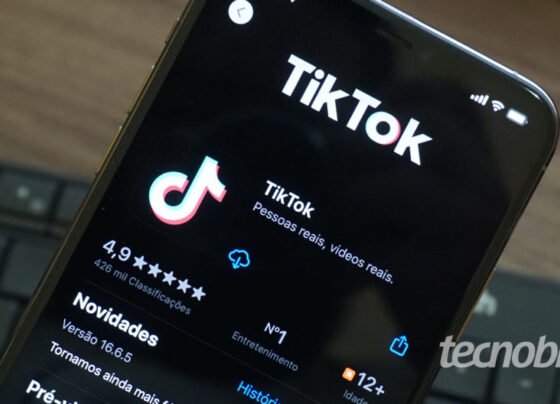 Foto mostra o app TikTok na App Store do iPhone
