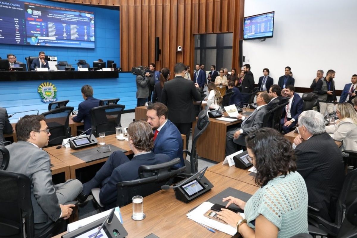Plenário da ALEMS durante a sessão. (Foto: Divulgação/ALEMS)