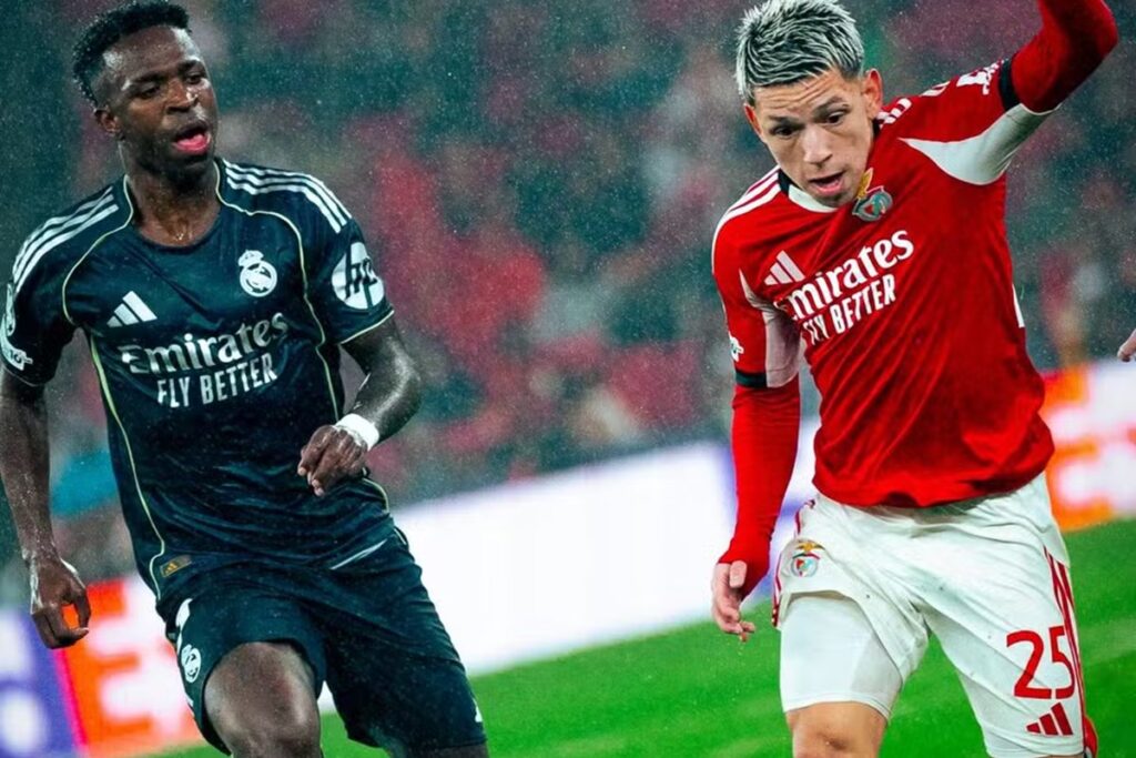 Foto colorida Vini Jr. e Prestianni - Metrópoles