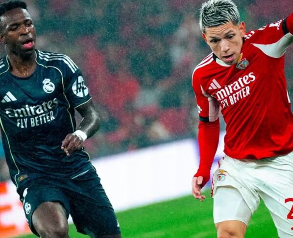 Foto colorida Vini Jr. e Prestianni - Metrópoles