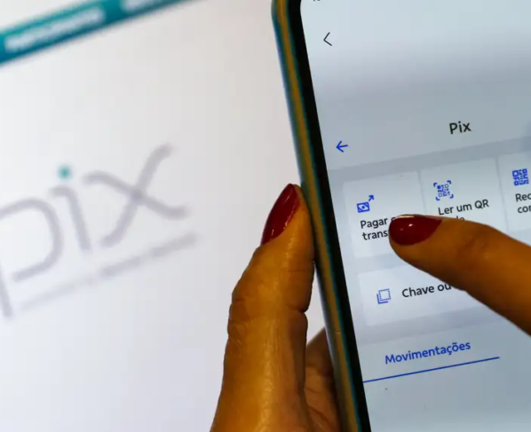 Ilustração da seção Pix em um app bancário