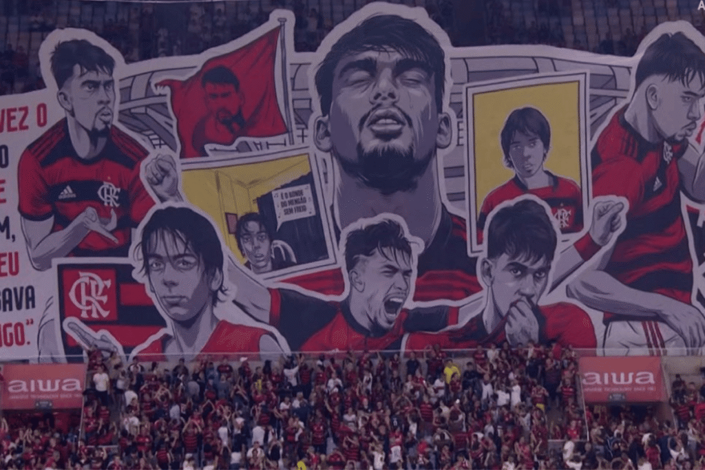 Mosaico em homenagem a Lucas Paquetá