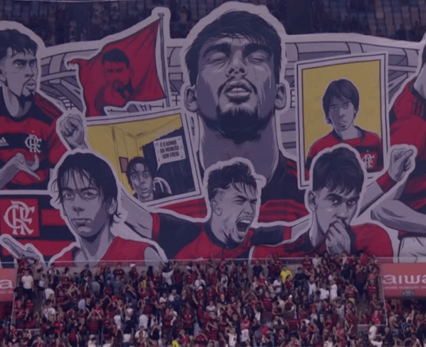 Mosaico em homenagem a Lucas Paquetá