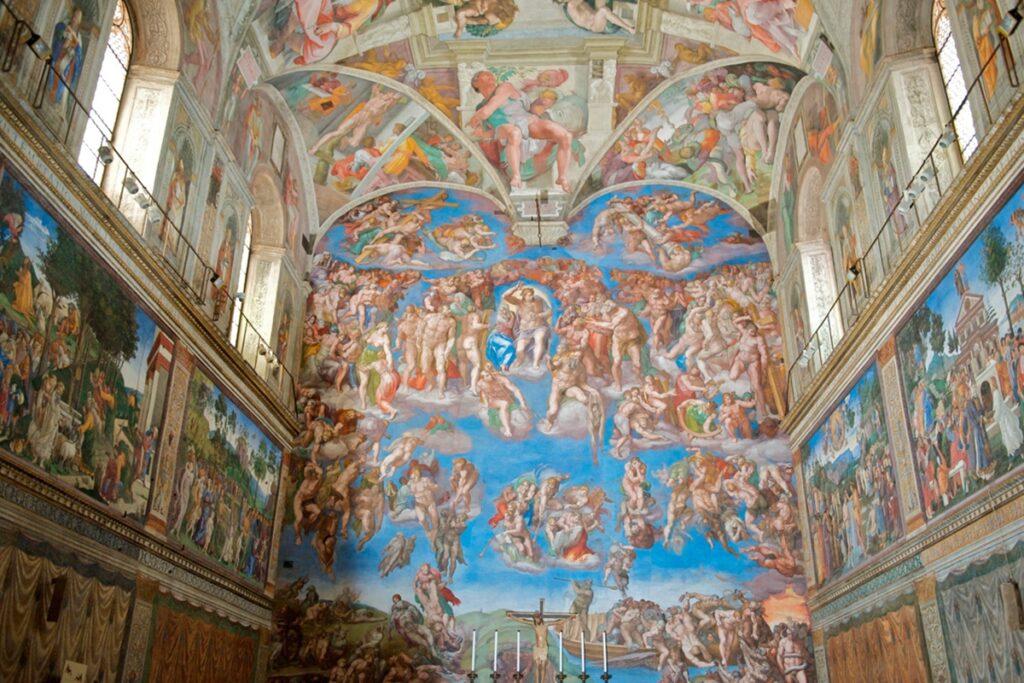 Famosa pintura de Michelangelo passa por restauração na Capela Sistina - destaque galeria