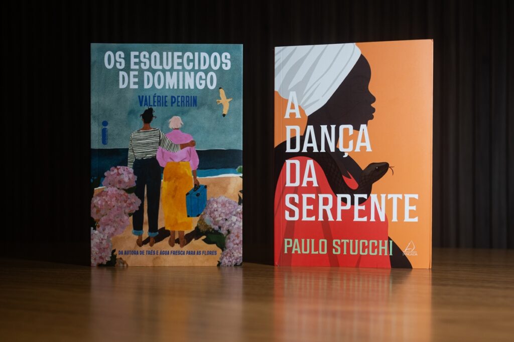 Capa dos Livros Os Esquecidos de Domingo, de Valérie Perrin, e A Dança da Serpente, de Paulo Stucchi - Metrópoles