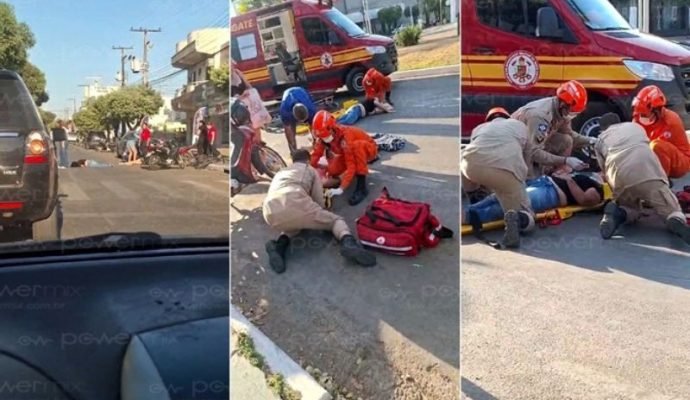 Duas mulheres ficam feridas em acidente de trânsito no centro