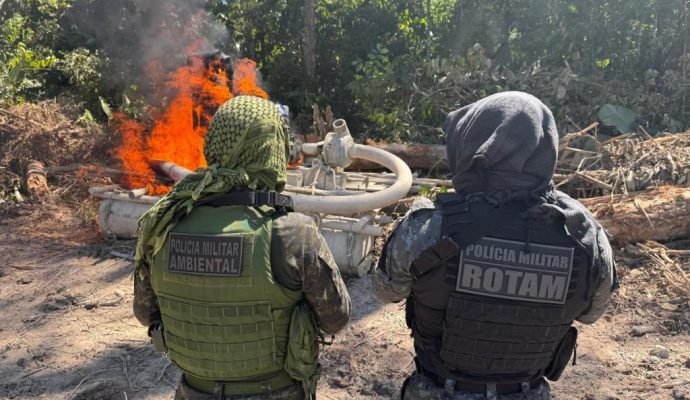 MT: Polícia Militar fecha garimpo irregular em zona rural do